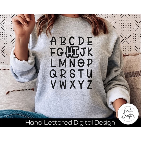 Abc Hi ABC Hi, Alphabet Hi SVG INSTANT download dxf, svg, eps, png, | Inspire ...