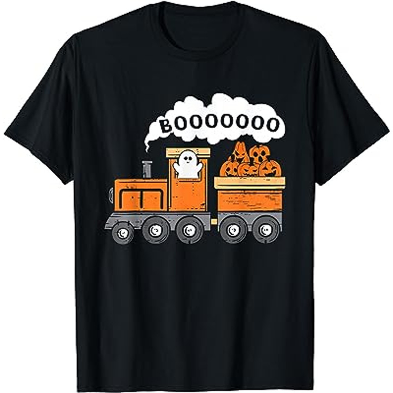 Train Boo Funny Ghost Pumpkin Toddler Kids Boys T-Shirt.jpg