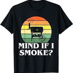 mind if i smoke- funny meat bbq season smoker & grilling t-shirt