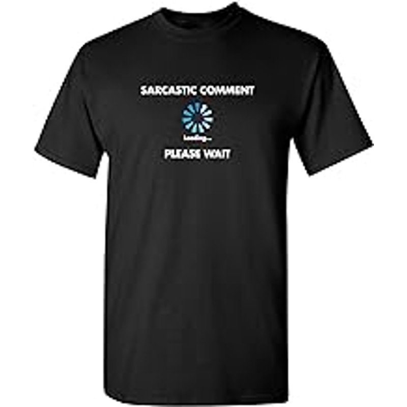 Sarcastic Comment Loading Novelty Graphic Youth T Shirt YL Black.jpg