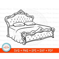 bed svg, royal bed, sleeping svg, nap queen, bed clip art, bed vector, bedroom clipart, bed png, digital download