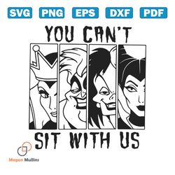 you cant sit with us disney halloween witches svg cricut file