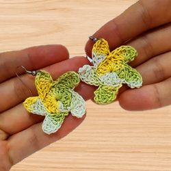 crochet flower earrings pdf pattern