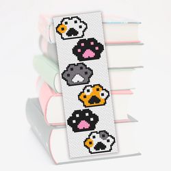 Cross stitch bookmark pattern Cat Paws, Counted cross stitch pattern Bookmark, Cute Cats, Gift for cats lover