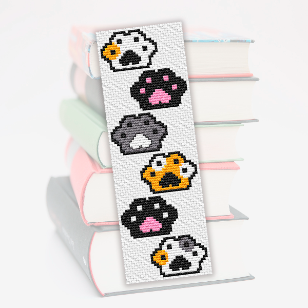 cross stitch bookmark pattern cat paws