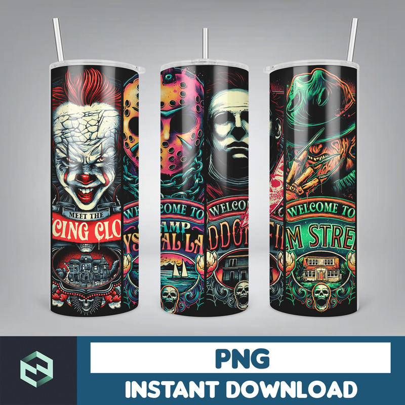 Designs Horror Tumbler Design 20oz Tumblers Tumbler Wrap Tumbler Designs PNG Sublimation Design Halloween Designs (13).jpg