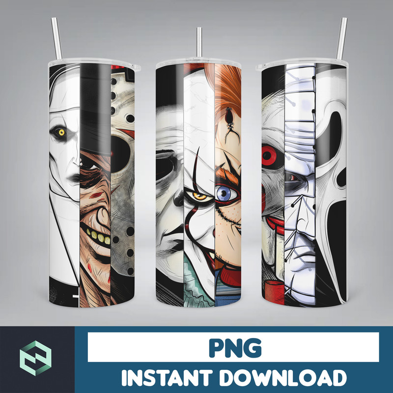 Designs Horror Tumbler Design 20oz Tumblers Tumbler Wrap Tumbler Designs PNG Sublimation Design Halloween Designs (8).jpg