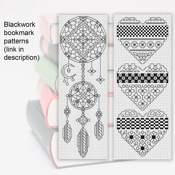 blackwork pattern bookmark