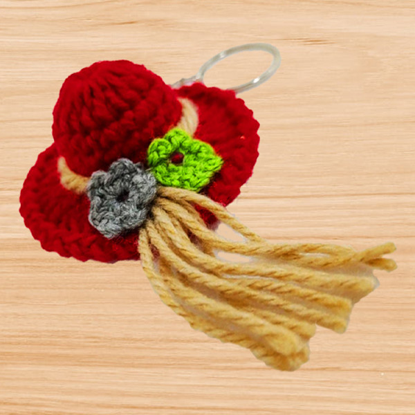 crochet hat keychain pattern