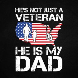 veteran he is my dad american flag veterans day gift svg printable files.