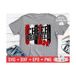 cheer brother svg - cheer cut file - cheer bow svg - dxf - eps - png - cheerleader - brush strokes - silhouette - cricut