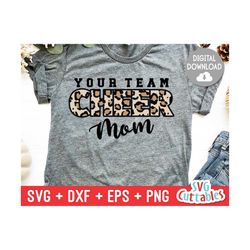 cheer mom svg - cheer mom cut file - leopard print - svg - dxf - eps - png - cheerleader - silhouette - cricut - digital