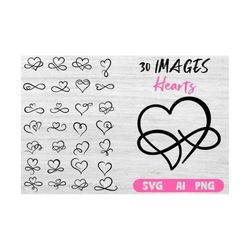 30 heart svg bundle, heart svg, hand drawn heart svg, open heart svg, doodle heart svg, sketch heart svg, love svg,valen