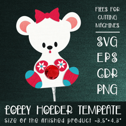 Polar Bear | Christmas Lollipop Holder | Paper Craft Template SVG