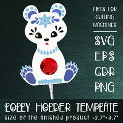 Polar Bear | Christmas Lollipop Holder | Paper Craft Template SVG
