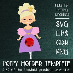 Princess Lollipop Holder | Paper Craft Template SVG