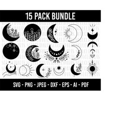 cod109-moon svg/flowers moon svg clipart/boho  svg/celestial eye svg/crescent moon svg, celestial night moon clipart com