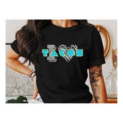 i love tacos t-shirt, hoodie & mug - retro 90's throwback - free shipping - zebra print heart - tacos gift - food truck
