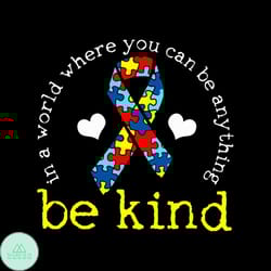 be kind autism puzzle ribbon svg, autism svg, autism awareness svg, autism puzzles svg, autism ribbon svg, be kind svg,