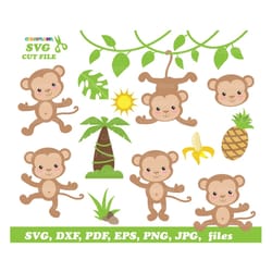 instant download. monkey svg cut files. cm_4. personal and commercial use.