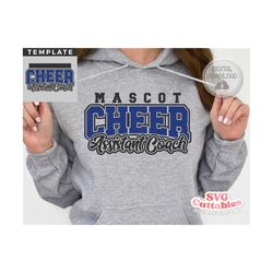 cheer assistant coach svg cut file - cheer template 0070 - svg - eps - dxf - cheerleader - megaphone - silhouette - cric