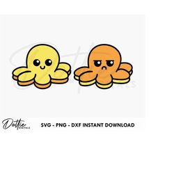 mood octopus svg png dxf reversible octopus plushie cutting file design - stuffed toy happy sad angry double sided teddy