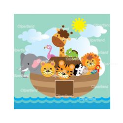 INSTANT DOWNLOAD. Noah's Ark clip art. Ca_1. Personal and commercial use.