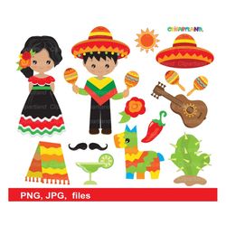 instant download. cinco de mayo clip art. ccdm_3. personal and commercial use.