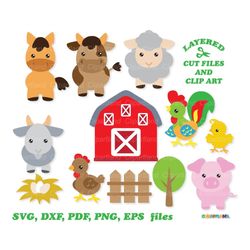 INSTANT Download. Farm animals svg cut file. Clip art. Cf_6. Personal and commercial use.