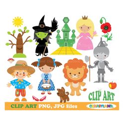 instant download. personal and commercial use included! wizard oz clip art. w_2.
