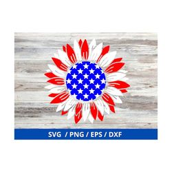 patriotic sunflower svg, usa sunflower svg,  4th of july svg, american flag svg, usa svg, america svg, memorial day, sil