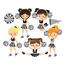 instant download. cute cheerleader clip art. cch_17. personal and commercial use.