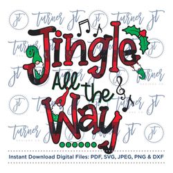 jingle all the way buffalo plaid patterned sublimation file (christmas, holiday, gnomes, merry christmas, jingle bells,