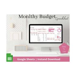 monthly budget spreadsheet, financial planner, monthly budget dashboard, budget template, personal finance, google sheet