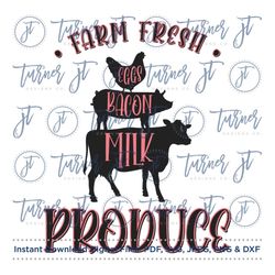farm fresh produce svg cut file (farmhouse, antique, vintage, farm fresh eggs, farmhouse sign, farmhouse quote, farmhous