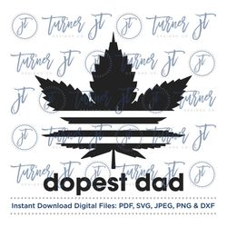 dopest dad svg cut file (father's day, dad's day, dad quote, father quote, marijuana, cannabis)