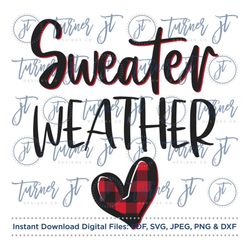 sweater weather buffalo plaid sublimation svg file (holiday, plaid, fall, sweater weather, christmas, winter, autumn)