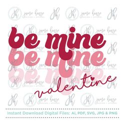 be mine valentine svg cut file (love, heart, vintage, retro, valentine, valentine's day)