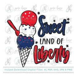 sweet land of liberty svg cut file (patriotic, america, usa, fourth of july, 4th of july, independence day, summer, ice
