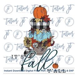 it's fall y'all patterned sublimation file (fall, autumn, pumpkins, buffalo plaid, hand drawn pumpkins, retro, vintage,