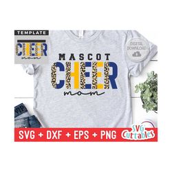 cheer svg cut file - cheer mom - cheer template 0051 - svg - eps - dxf - cheerleader - leopard - silhouette - cricut - d