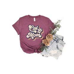 cat and mom shirt, mom shirt, cat lover shirt, cat mom shirt, cat paws shirt, mothers day shirt, retro cat and mom shirt