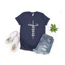 jesus t-shirt, jesus, christian shirt, jesus shirt, vertical cross, cross, jesus cross, religious shirt, church, discipl