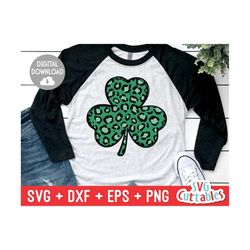 st. patrick's day svg - shamrock svg - clover svg - dxf - eps - png - leopard print shamrock -silhouette - cricut - digi