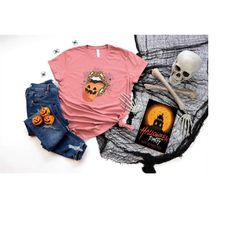 leopard halloween lips shirt, tongue out cheetah lips with pumpkin tongue, womens halloween shirt, pumpkin lips tongue s
