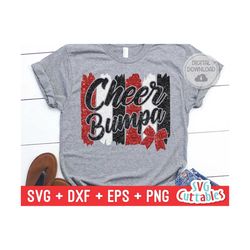 cheer bumpa svg - cheer cut file - cheer bow svg - dxf - eps - png - cheerleader - brush strokes - silhouette - cricut -