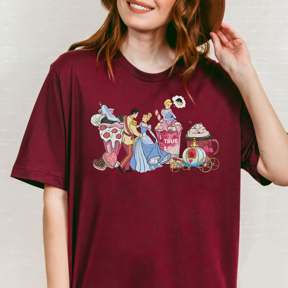 Cinderella and Prince Charming Shirt, Disney Coffee Latte Shirt, Couple Valentines Day Shirt, Cinderella Coffee Latte Shirt, - 3.jpg