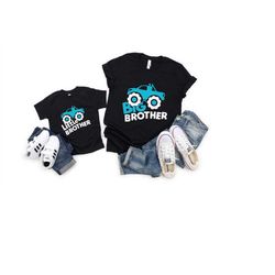 big brother little brother monster truck shirt, big brother shirt, little brother shirt, matching shirts for brothers, b