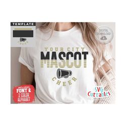cheer svg cut file - cheer template 0062 - svg - eps - dxf - cheerleader - megaphone - silhouette - cricut - digital dow