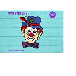 Sad Clown Tramp SVG PNG JPG Clipart Digital Cut File Download for Cricut Silhouette Sublimation Printable Art - Personal